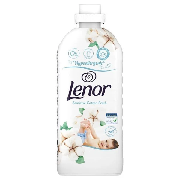 Lenor Hypoallergenic, Sensitive Cotton Fresh, płyn zmiękczający do płukania tkanin, 1200ml