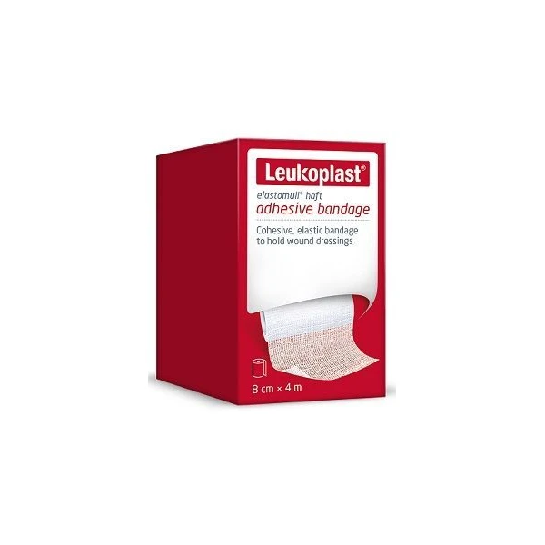 Leukoplast, Elastomull Haft, opaska elastyczna, kolor biały, 8cmx4m, 1 sztuka