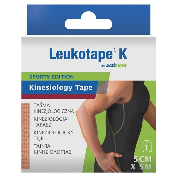 Leukotape K, taśma do kinesiotapingu, 5cmx5m, cielista, 1 sztuka