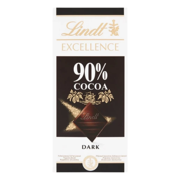 Lindt Excellence Dark, czekolada gorzka, 90% kakao, 100g