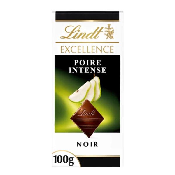 Lindt Excellence Dark, czekolada ciemna, z nadzieniem gruszkowym i migdałami, 100g