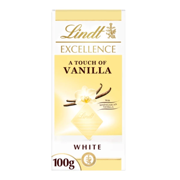 Lindt Excellence White, biała czekolada, wanilia, 100g