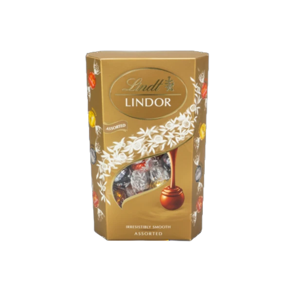 Lindt Lindor Assorted, praliny z czekolady z rozpływającym się nadzieniem, mix smaków, 337g