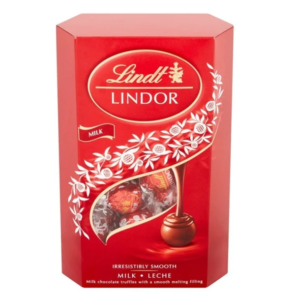 Lindt Lindor Milk Cornet, praliny z mlecznej czekolady z aksamitnym nadzieniem, 337g