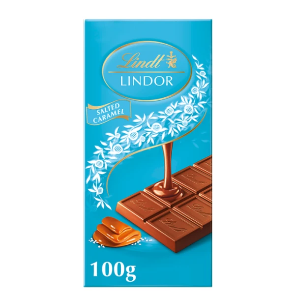 Lindt Lindor, czekolada mleczna słony karmel, 100g
