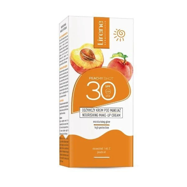 Lirene Sun, Peachy Shot, krem do twarzy pod makijaż SPF 30, 50ml