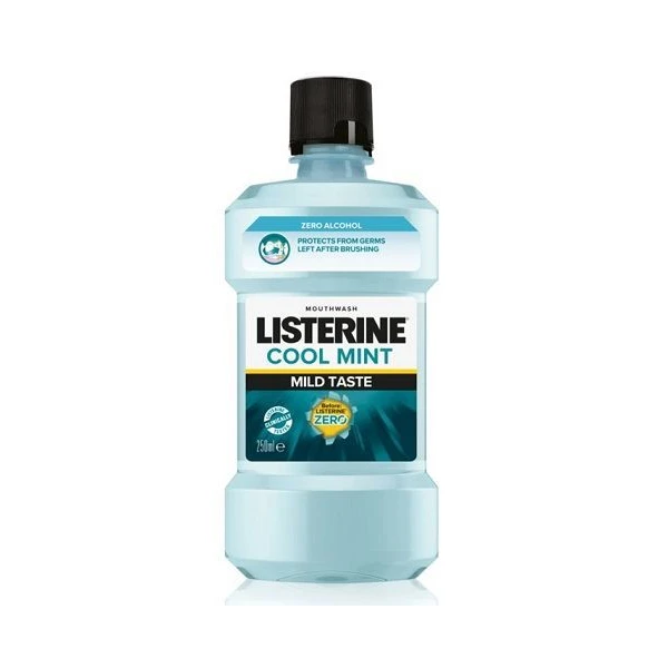 Listerine Cool Mint, Mild Taste, płyn do płukania jamy ustnej, 250ml