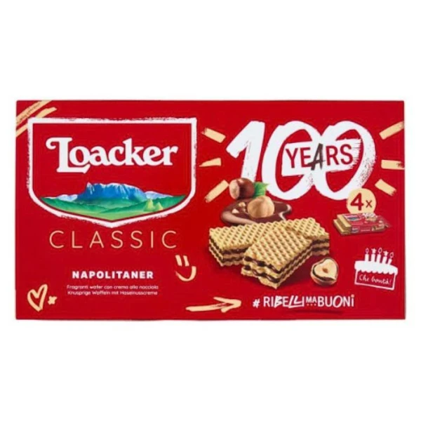 Loacker Classic Napolitaner, wafelki z orzechowym kremem, 4x45g