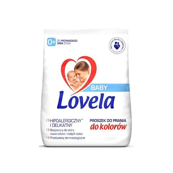 Lovela Baby, hipoalergiczny proszek do prania, dla dzieci od urodzenia, do kolorów, 1,3kg