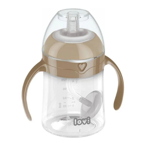 Lovi, kubek z obciążoną słomką, Brown, 35/363, po 6 miesiącu, 150ml