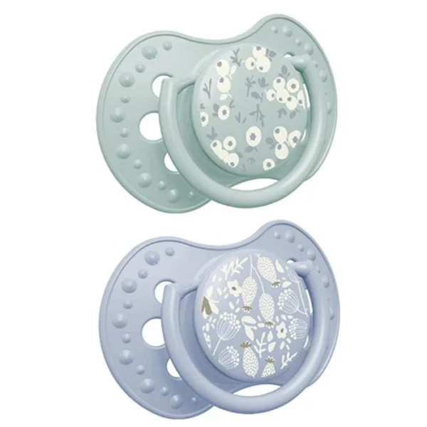 Lovi, smoczek uspokajający, silikonowy, dynamiczny, Blossom Blue, 6-18 miesięcy, 22/923, 2 sztuki