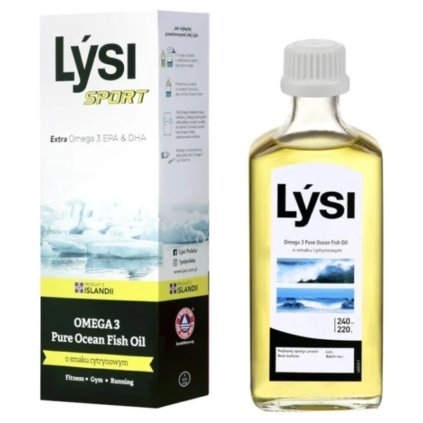 Lysi Sport, Olej Pure Omega 3, smak cytrynowy, 240ml