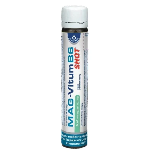 Mag-Vitum B6 Shot Ashwagandha, płyn, smak pomarańczowy, 25ml