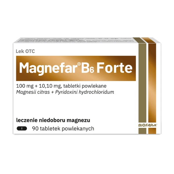 Magnefar B6 Forte (100mg Mg2+ + 10,1mg), 90 tabletek