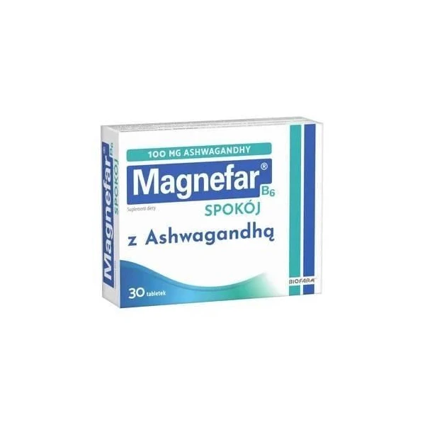 Magnefar B6 Spokój z ashwagandhą, 30 tabletek