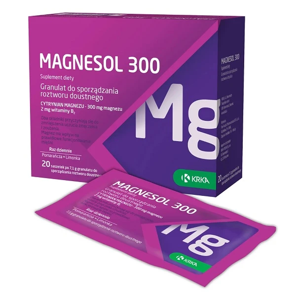 Magnesol 300, proszek, smak pomarańczowo-limonkowy, 20 saszetek