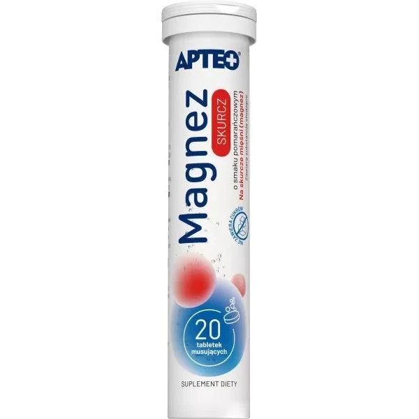 Magnez Skurcz Apteo, smak pomarańczowy, 20 tabletek musujących
