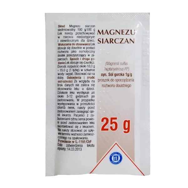 [DATA - 2026-12-31] Magnezu siarczan 1g/g, sól gorzka, proszek, 25g