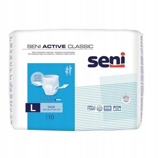 Majtki chłonne Seni Active Classic, rozmiar L, chłonność 5,5, 10 sztuk