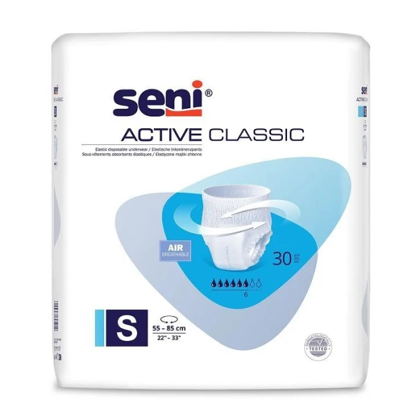 Majtki chłonne Seni Active Classic, rozmiar S, chłonność 6/8, 30 sztuk
