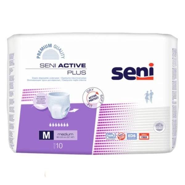 Majtki chłonne Seni Active Plus, rozmiar M, chłonność 7, 10 sztuk