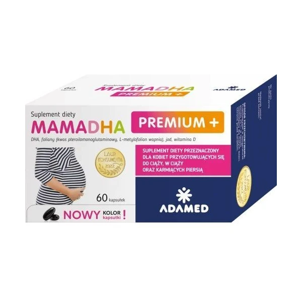 [Uszkodzone opakowanie] Mama DHA Premium+, 60 kapsułek