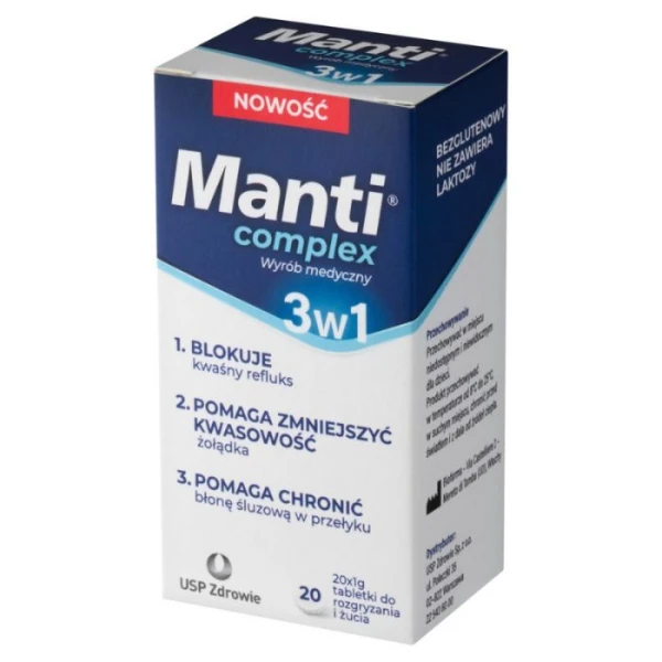 Manti Complex 3w1, 20 tabletek do rozgryzania i żucia