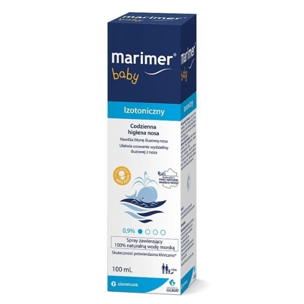 Marimer Baby, izotoniczny roztwór wody morskiej, od 1 dnia życia, spray do nosa, 100ml