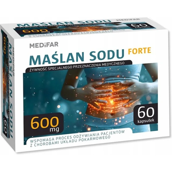 Medifar, Maślan Sodu Forte 600mg, 60 kapsułek