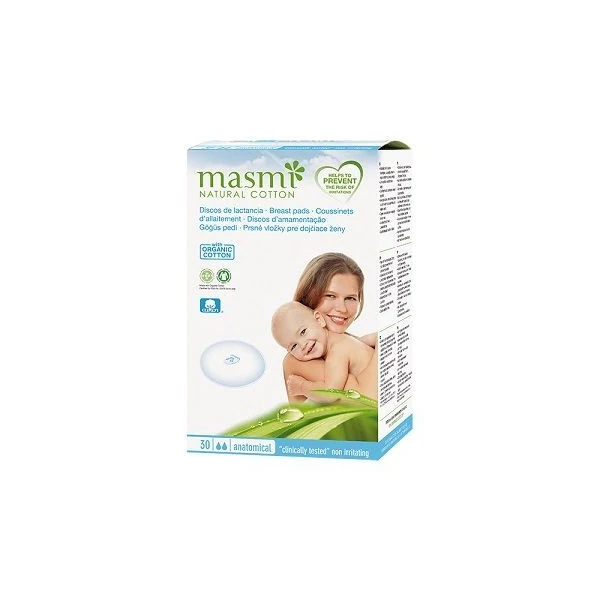 Masmi Natural Cotton, wkładki laktacyjne, 10 sztuk