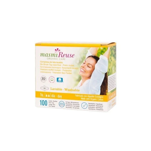 Masmi Organic Care, podpaska wielorazowa na dzień, 1 sztuka