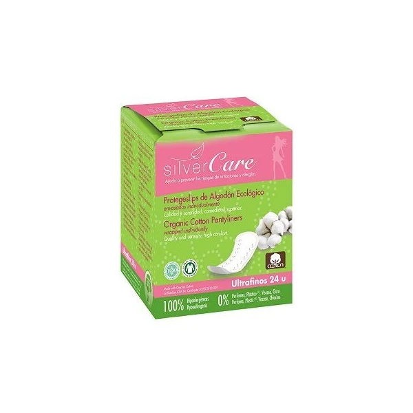 Masmi Silver Care, ultracienkie wkładki higieniczne z bawełny organicznej, pakowane oddzielnie, 24 sztuki