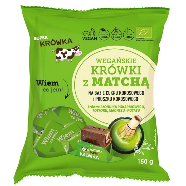 Me Gusto, krówki z matchą bezmleczne, bezglutenowe, 150g