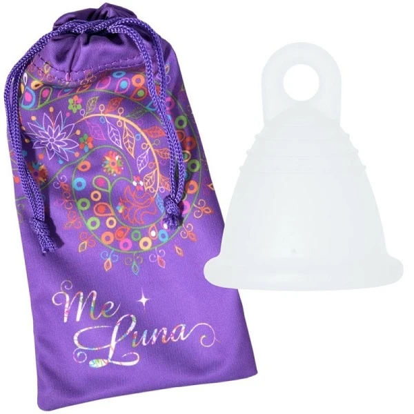 Me Luna, kubeczek menstruacyjny Classic S Shorty, przezroczysty z pętelką, 1 sztuka