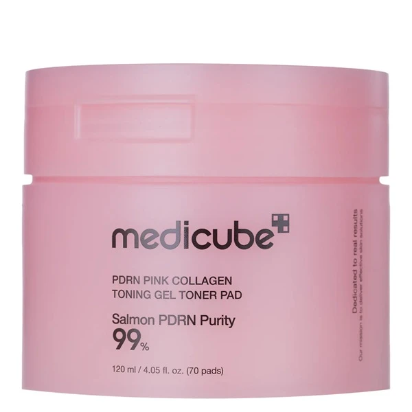 Medicube PDRN Pink Collagen Toning Gel Toner Pad, nawilżające żelowe płatki tonizujące do twarzy, 70 sztuk, 120ml
