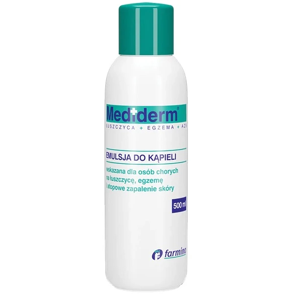 Mediderm Łuszczyca + Egzema + AZS, emulsja do kąpieli, od pierwszego miesiąca życia, 500ml