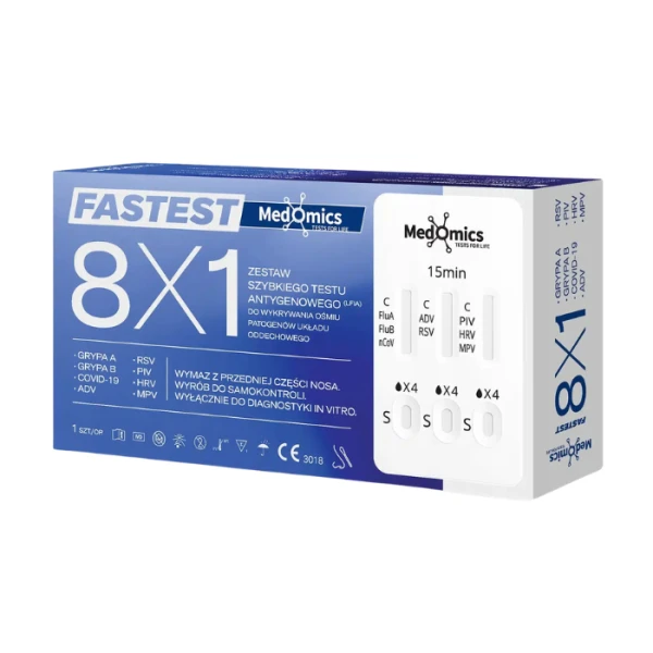 Medomics Fastest, test combo 8w1, antygen, wymaz z nosa, 1 sztuka