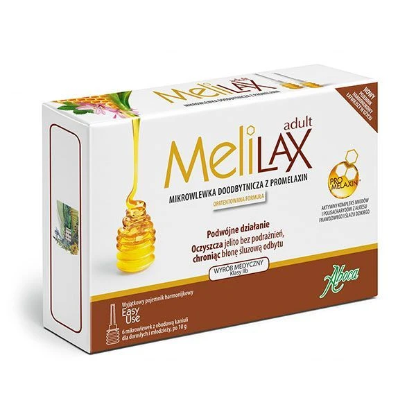 MeliLax, mikrowlewka doodbytnicza z Promelaxin, 6 mikrowlewek