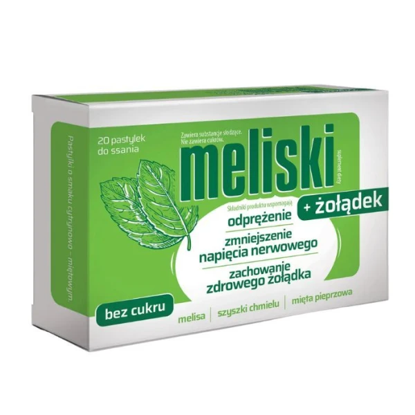 Meliski + Żołądek, 20 pastylek do ssania