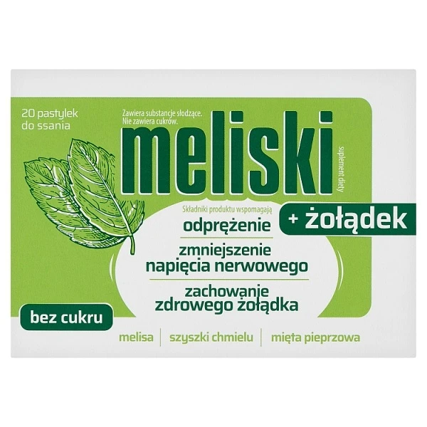 Meliski + Żołądek, 20 pastylek do ssania