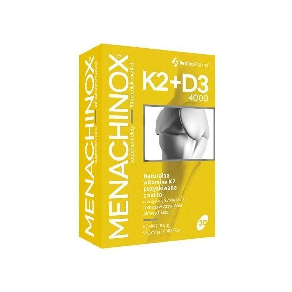 Menachinox K2 + D3 Forte, 30 kapsułek