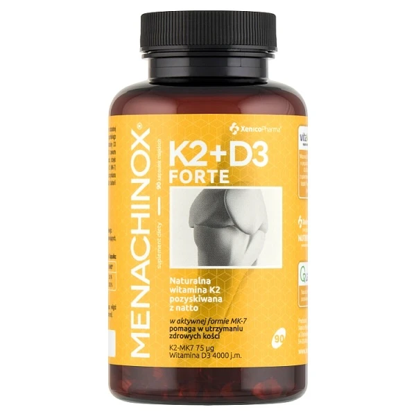 Menachinox K2 + D3 Forte, 90 kapsułek