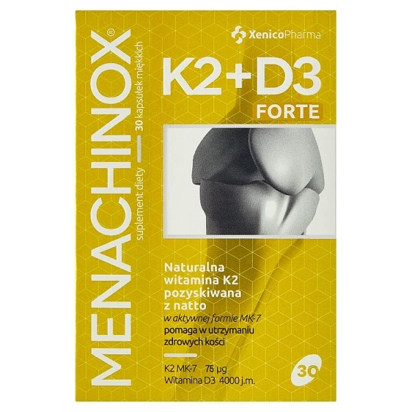 Menachinox K2 + D3 Forte, 30 kapsułek