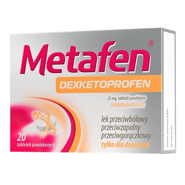 Metafen Dexketoprofen 25mg, 20 tabletek