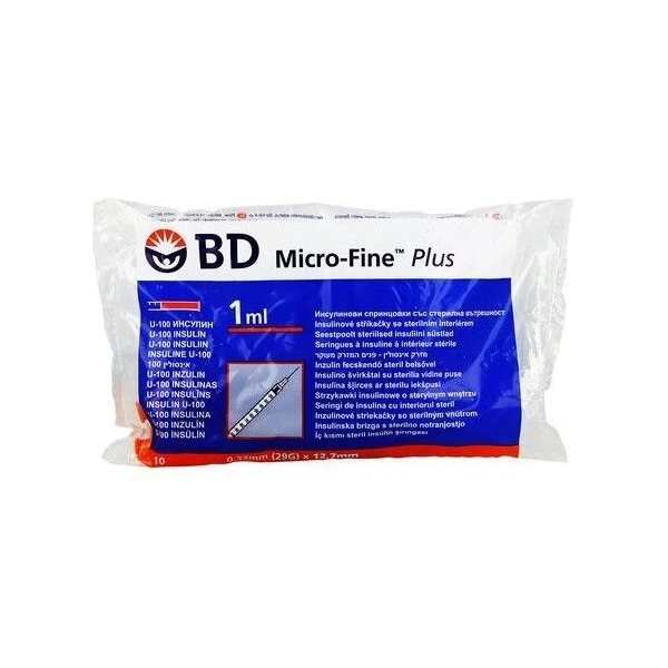 Micro-Fine Plus, strzykawki insulinowe 1ml, 29G, 0,33x12,7mm, 10 sztuk