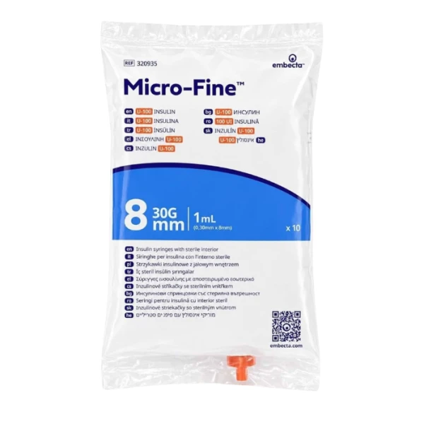 Micro-Fine, strzykawki insulinowe 1ml, 30G, 0,3x8mm, 10 sztuk