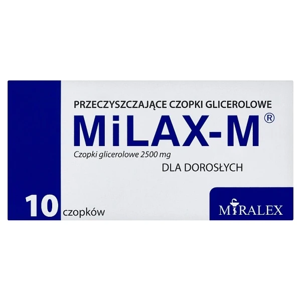 MiLAX-M, czopki glicerolowe dla dorosłych, 10 sztuk