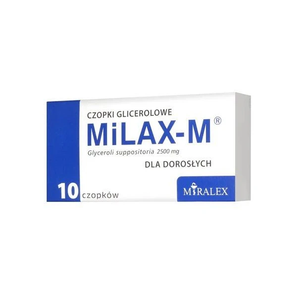 MiLAX-M, czopki glicerolowe dla dorosłych, 10 sztuk