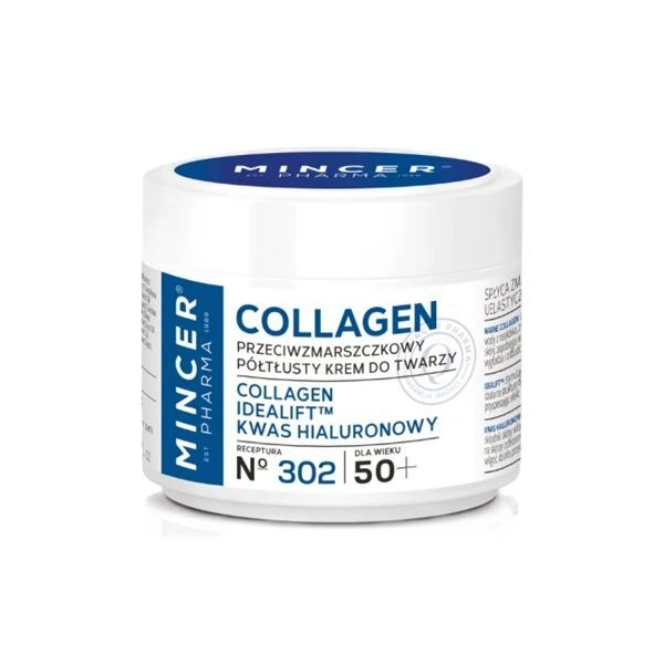 Mincer Pharma Collagen, półtłusty krem przeciwzmarszczkowy do twarzy 50+, 50ml