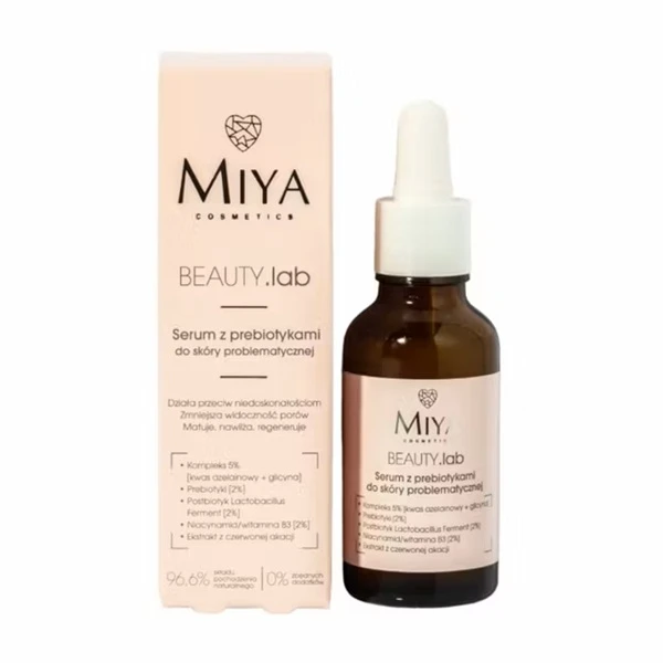 Miya Cosmetics, BEAUTY.lab, serum z prebiotykami, do skóry problematycznej, 30ml